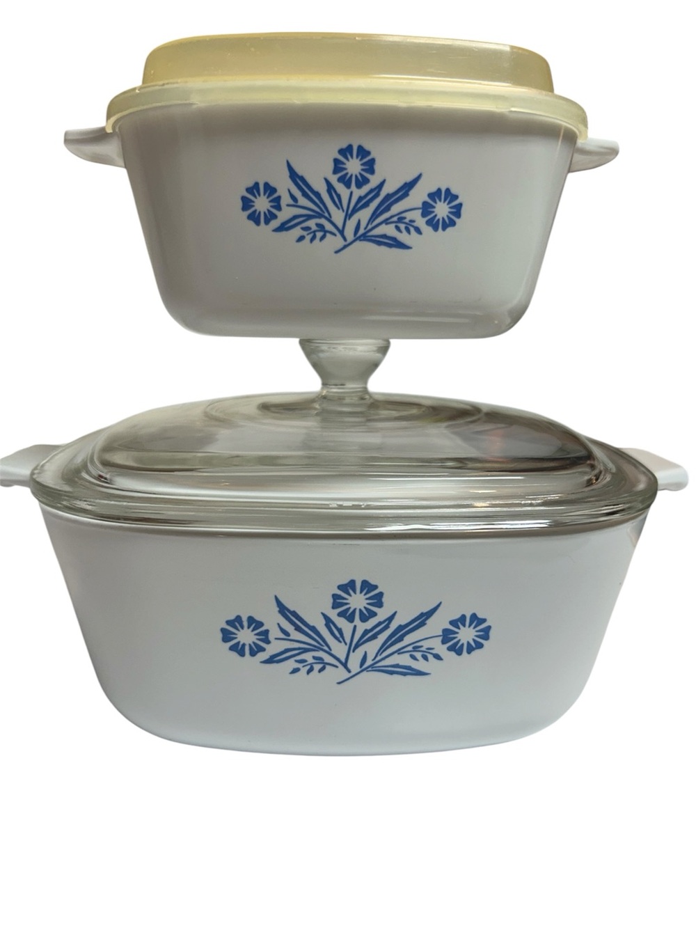 Corningware White Casserole Dishes with corn flower design
